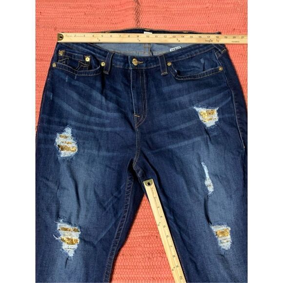 Vintage style True Religion Blue Veins Sequin Curvy Skinny Jeans Womens Size 40 - Picture 10 of 10